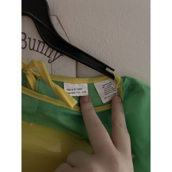 Vintage 1997 Tamagotchi Halloween Costume Green & Yellow W/ Mask Bandai Official - Picture 7 of 8